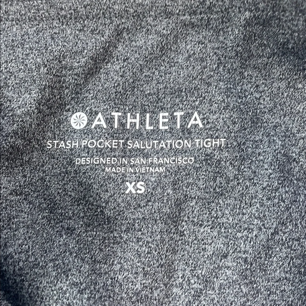 Athleta Stash Pocket Salutation Tights High Rise 7/8ths Dark Gray XS | EUC - Picture 7 of 8